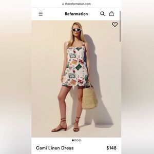 Reformation Cami Linen Mini Dress Vacaciones Print | Size 4